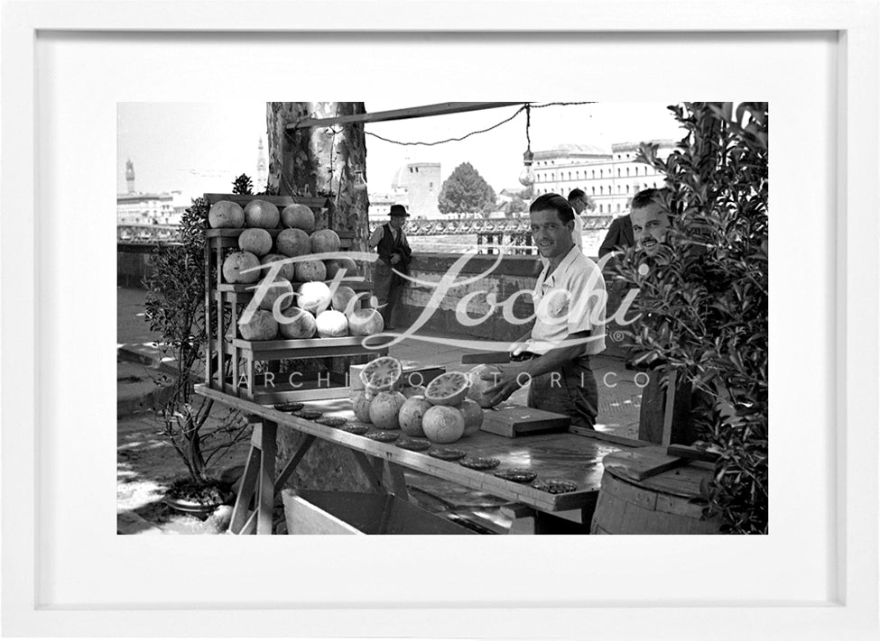 Watermelon stand on Lungarno in Florence