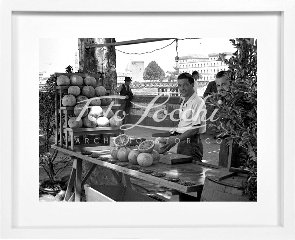 Watermelon stand on Lungarno in Florence