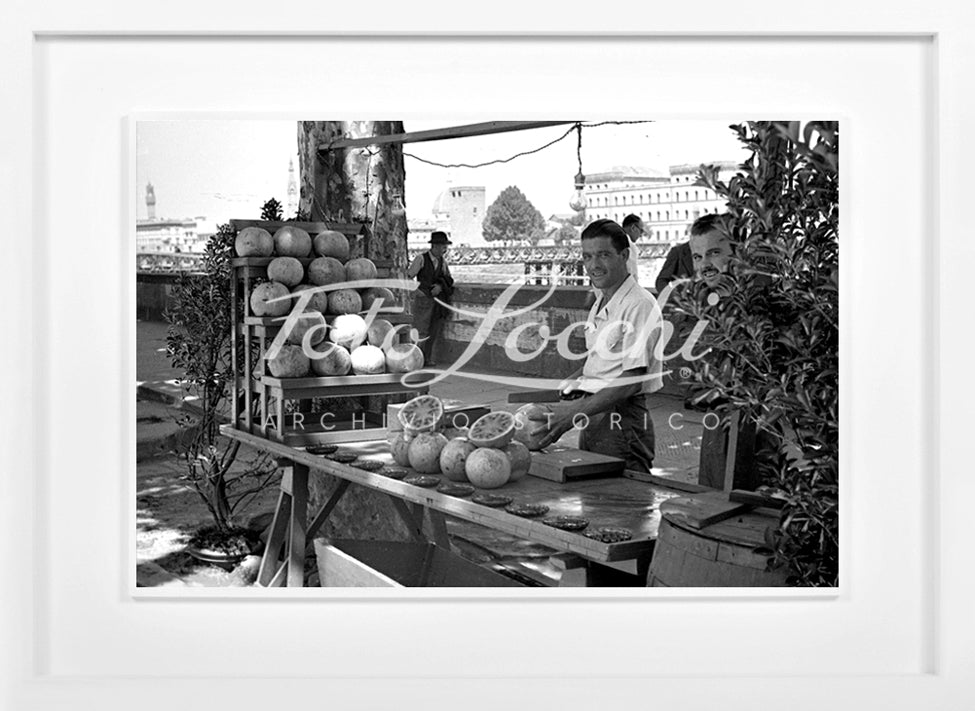 Watermelon stand on Lungarno in Florence