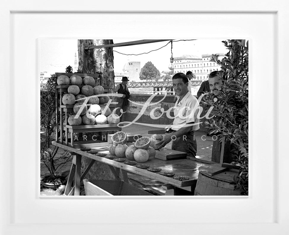 Watermelon stand on Lungarno in Florence