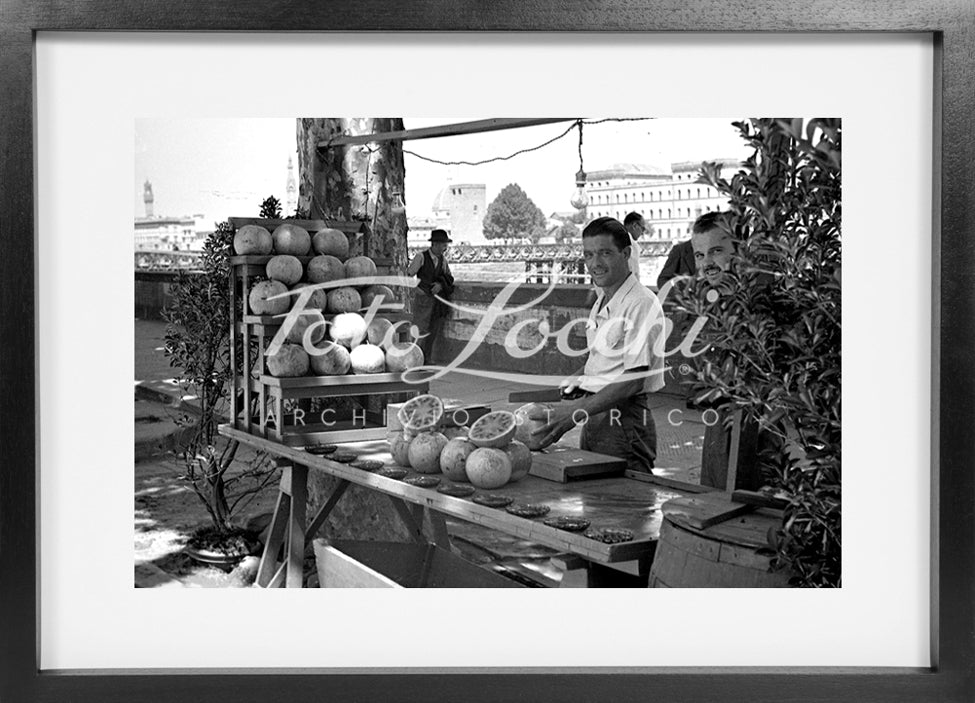Watermelon stand on Lungarno in Florence