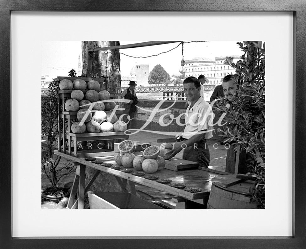 Watermelon stand on Lungarno in Florence