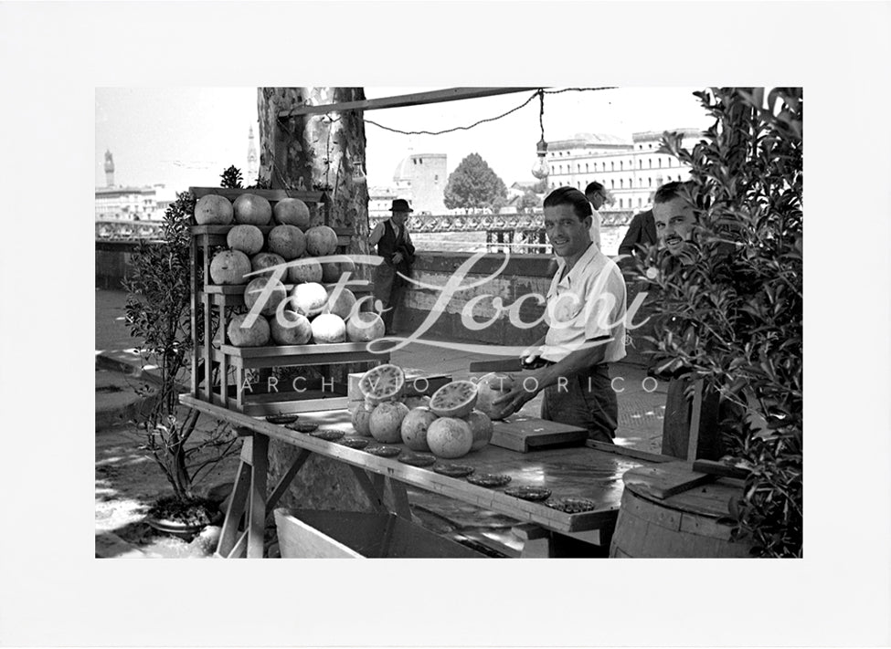 Watermelon stand on Lungarno in Florence