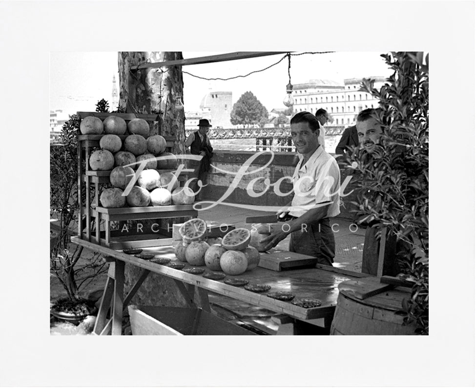 Watermelon stand on Lungarno in Florence