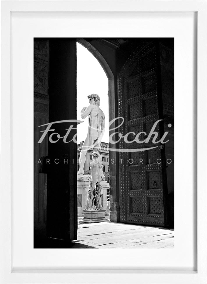 Michelangelo's David in Florence in the 1950s