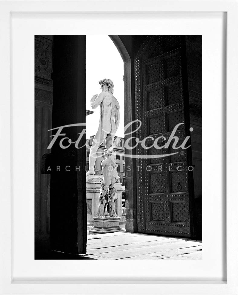 Michelangelo's David in Florence in the 1950s