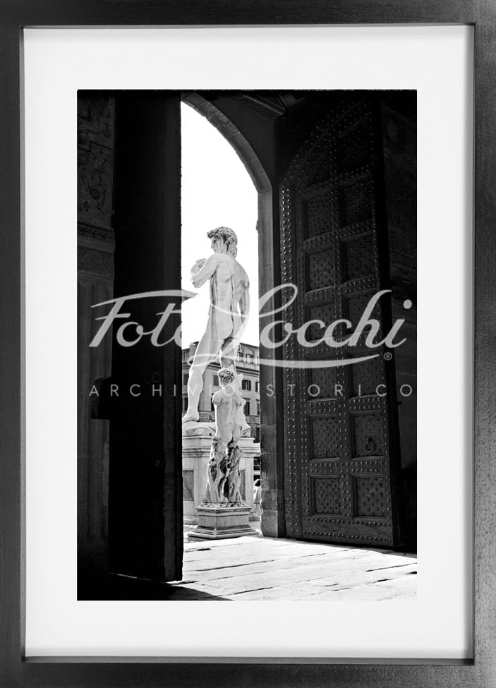 Michelangelo's David in Florence in the 1950s