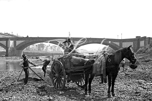 Sandmowers at work in the Arno